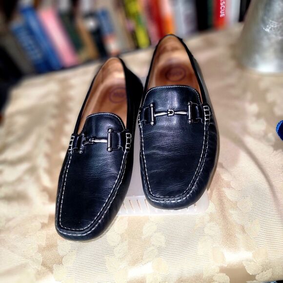 Men's 1901 Black Leather Bit Driving Shoes Loafers Casual Slip-on 10M - Picture 10 of 15